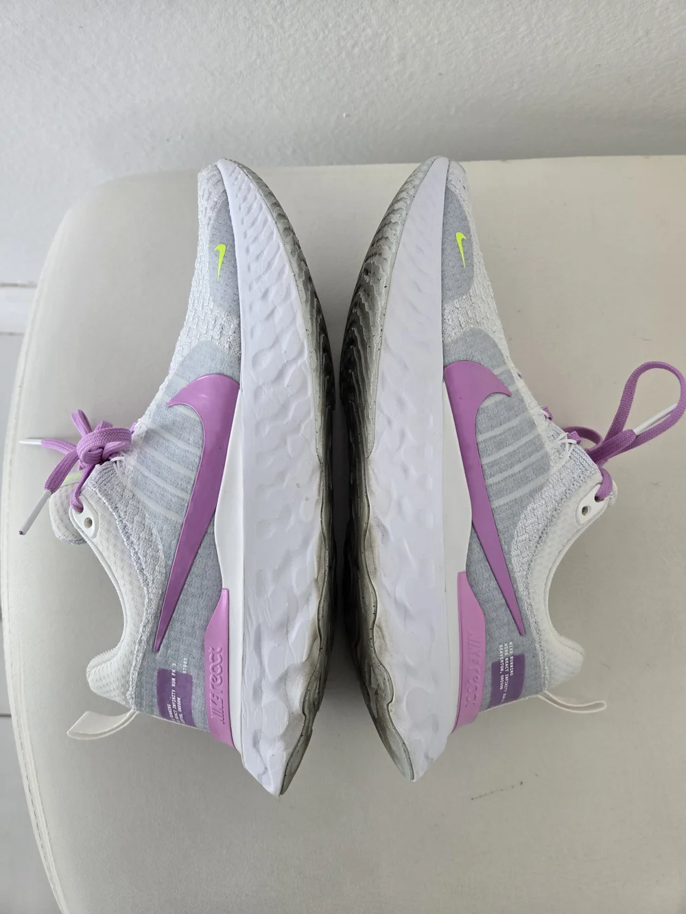 Nike React Infinity Run Flyknit 3 Gray/Purple/White DZ3016-100 Size US7.5/EU38.5